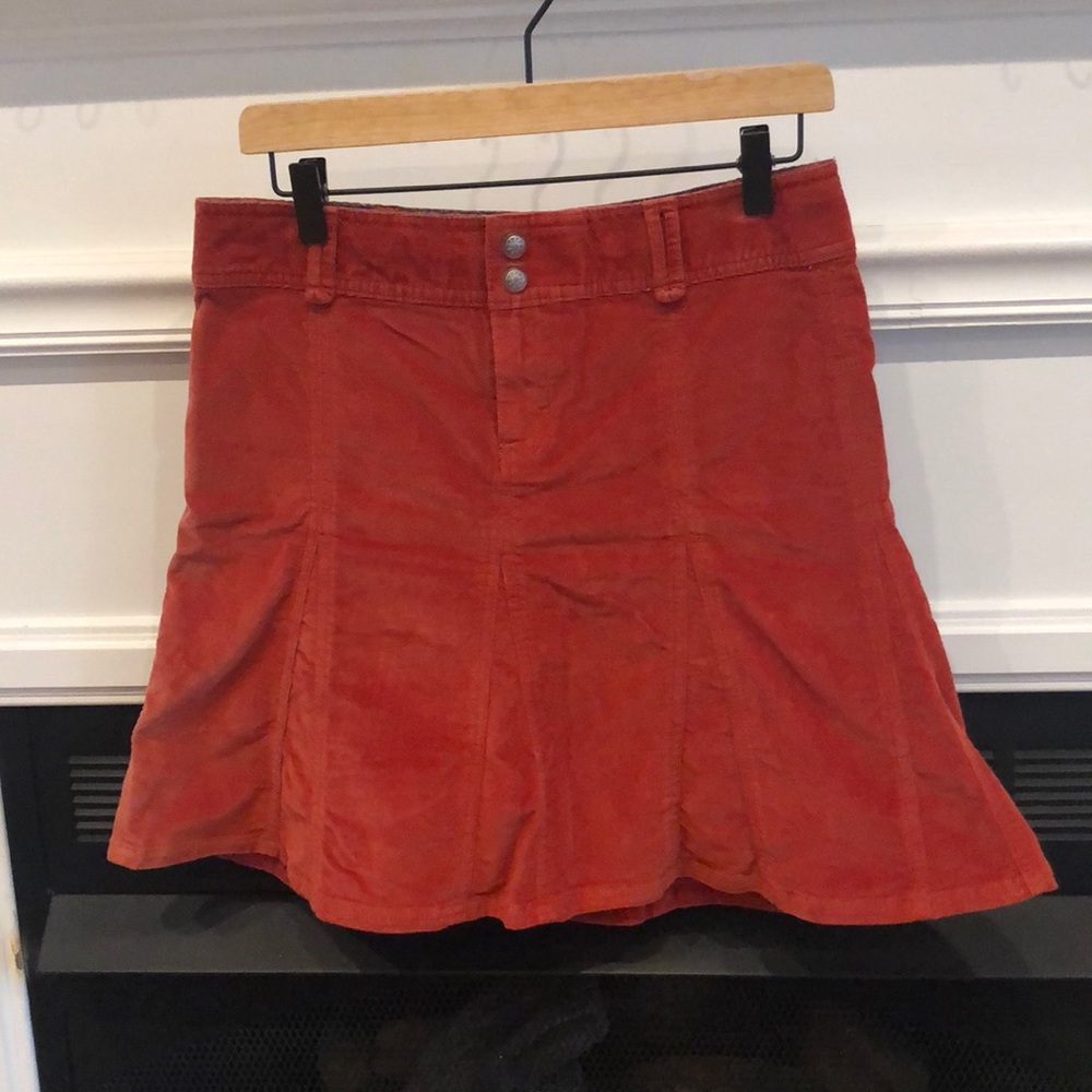 Athlete Burnt Orange Corduroy Skirt NWOT